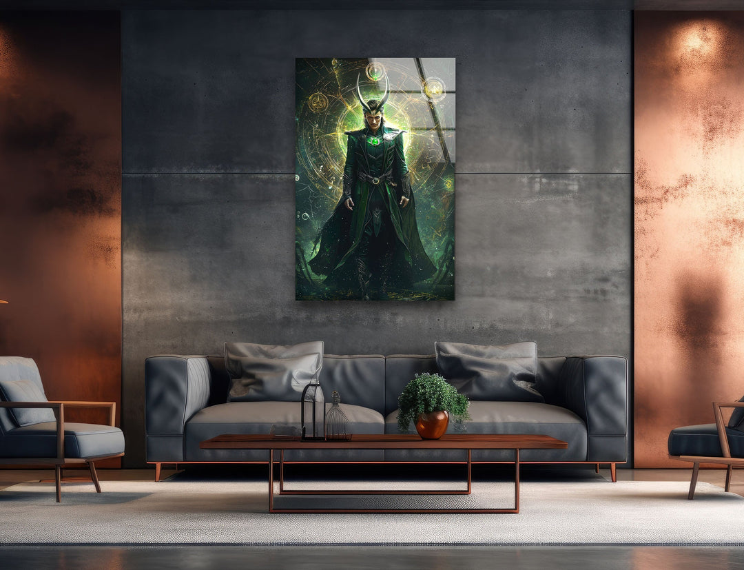 Loki Green Glass Wall Art print on glass, glass printed photos
