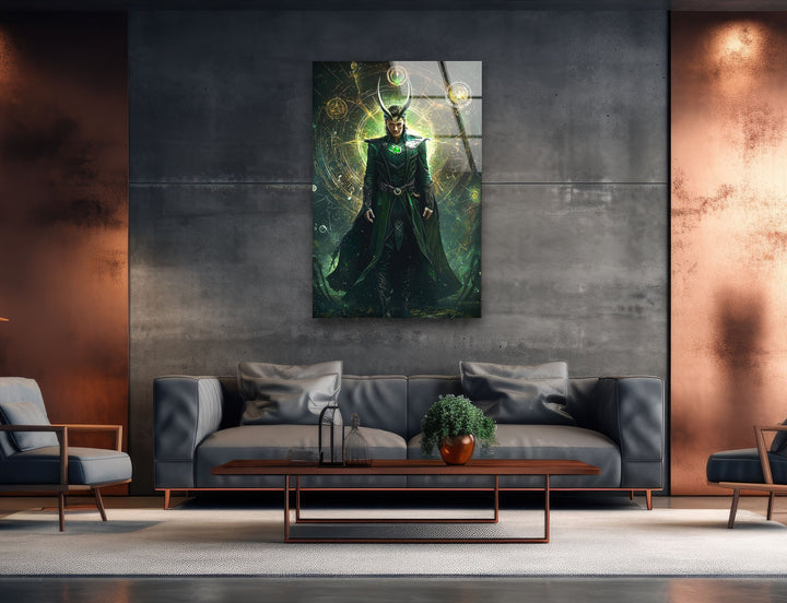 Loki Green Glass Wall Art print on glass, glass printed photos
