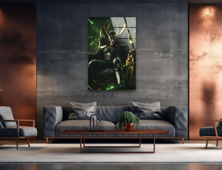 Gold Loki Art Glass Wall Art photo print on glass, prints on glass wall art
