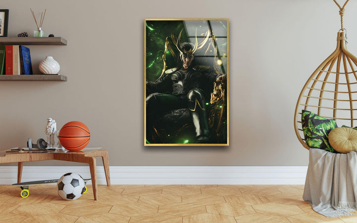 Gold Loki Art Glass Wall Art custom glass photo prints, large glass prints
