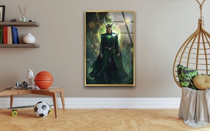 Loki Green Glass Wall Art glass wall decor, glass wall art decor
