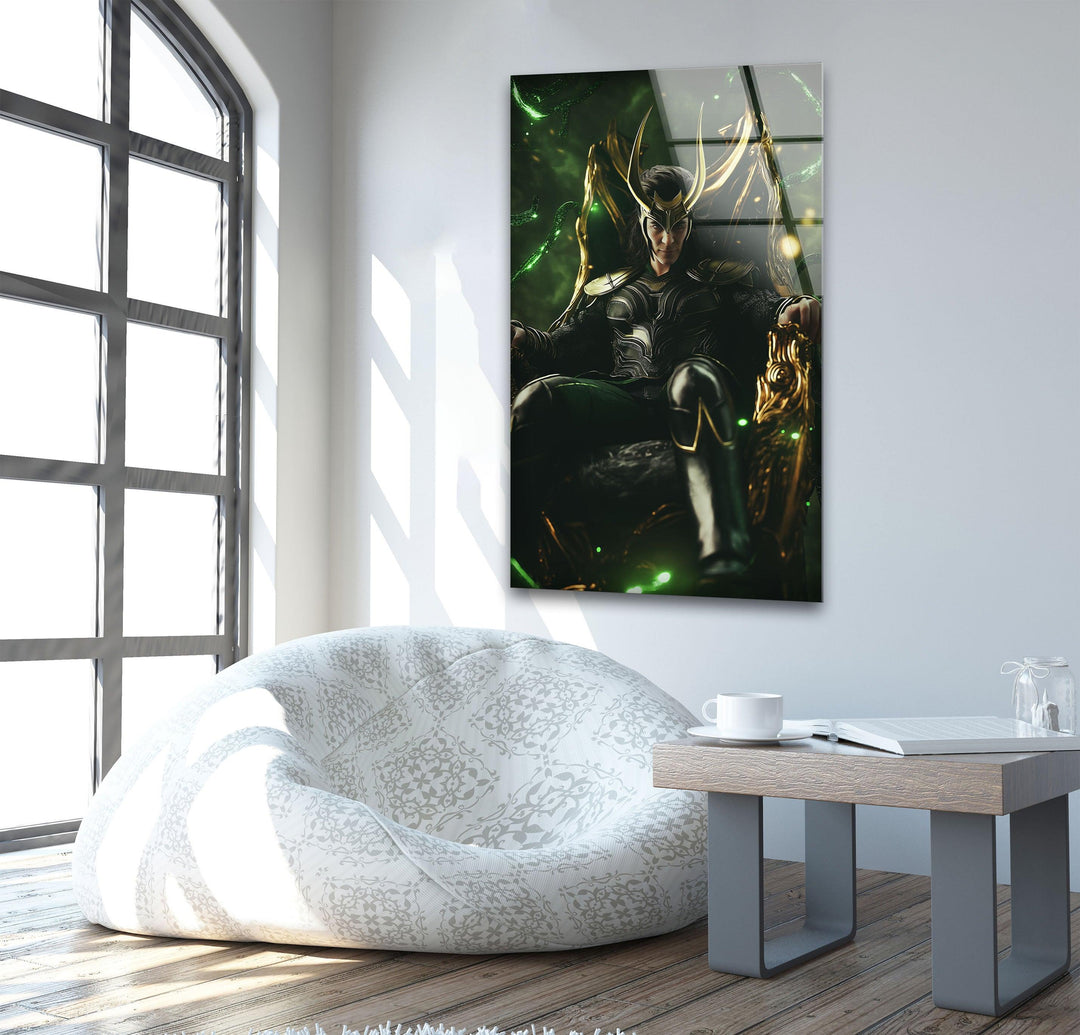 Gold Loki Art Glass Wall Art picture on glass wall art, photos printed on glass
