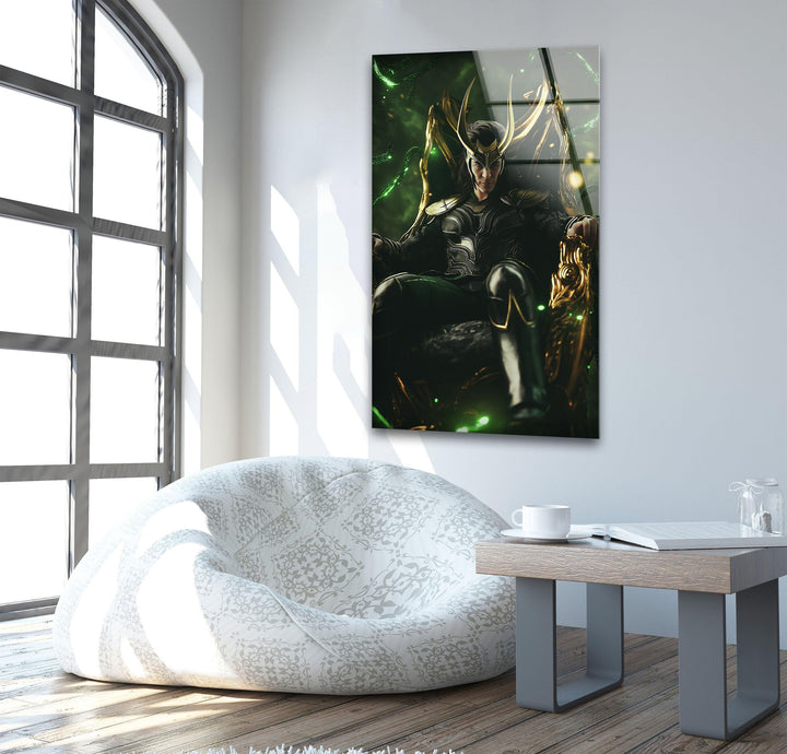 Gold Loki Art Glass Wall Art picture on glass wall art, photos printed on glass
