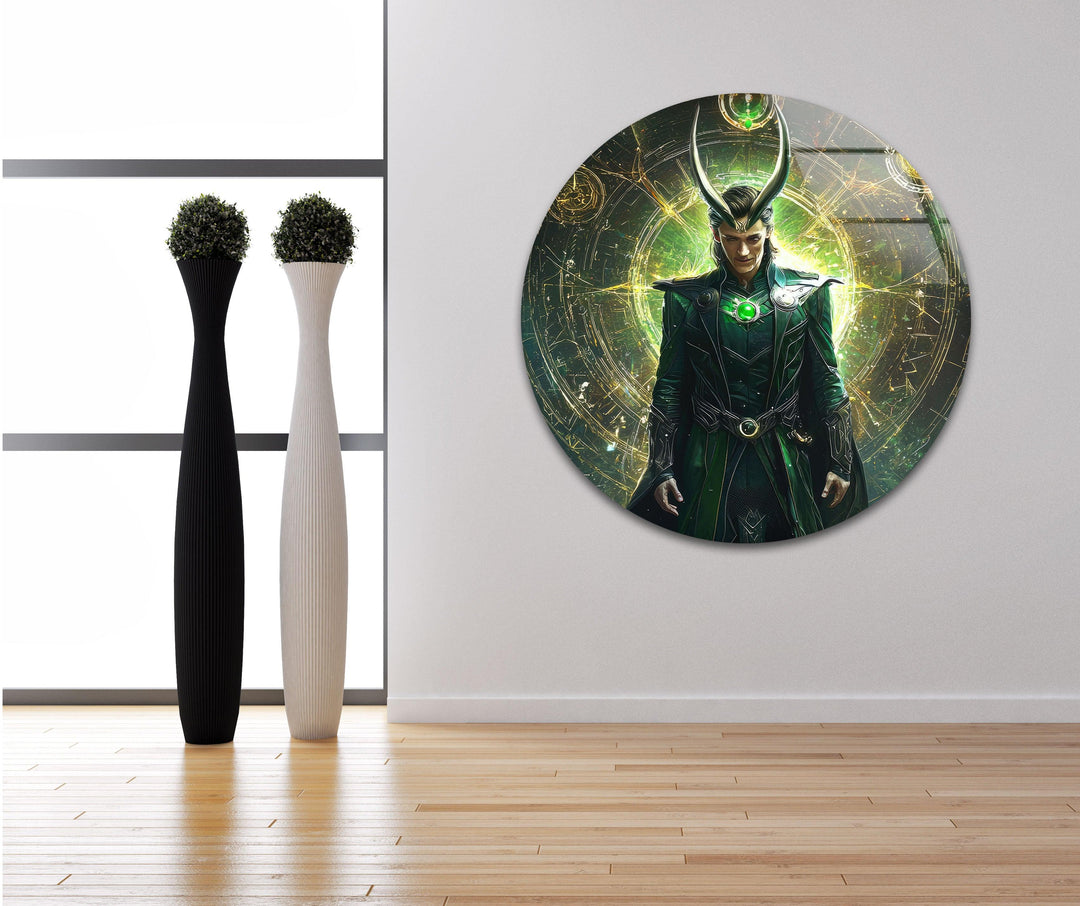 Loki Green Glass Wall Art glass art painting, glass art for the Wall
