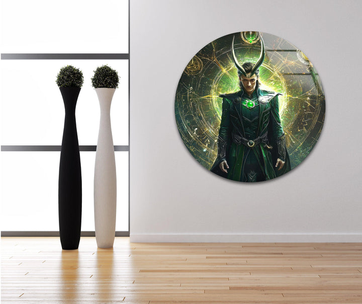 Loki Green Glass Wall Art glass art painting, glass art for the Wall
