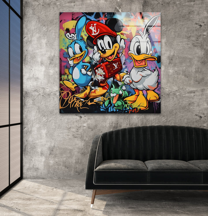 Looney Tunes Glass Wall Art custom glass pictures, glass art prints