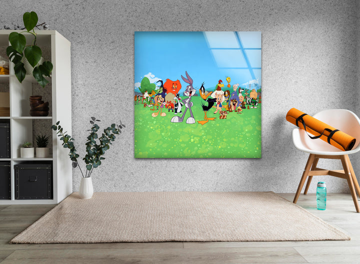 Lively cartoon art showcasing a delightful animated scene filled with motion and creative flair

