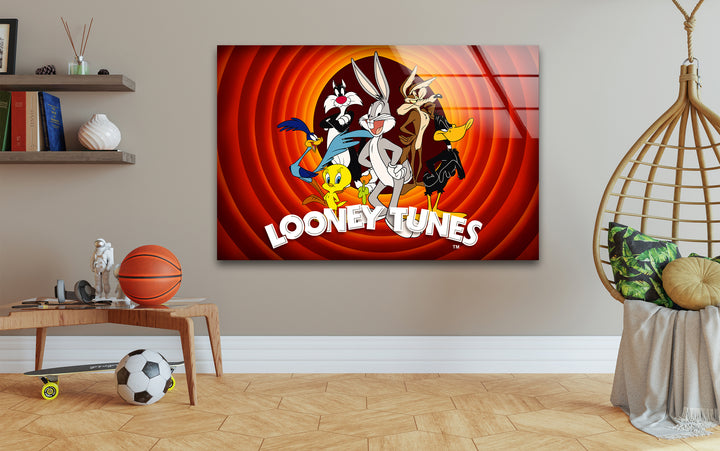 Dynamic animation art featuring a whimsical cartoon landscape bursting with colorful characters and lively energy

