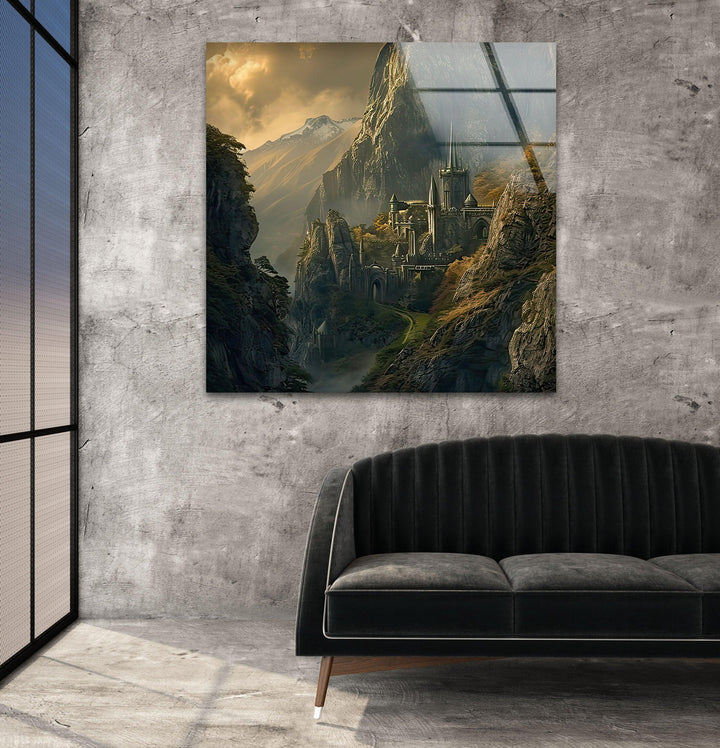 Lord of The Rings Castle Glass Wall Art stained glass wall art, stained glass wall decor
