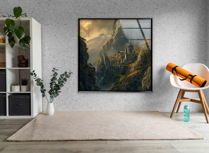 Lord of The Rings Castle Glass Wall Art glass art painting, glass art for the Wall
