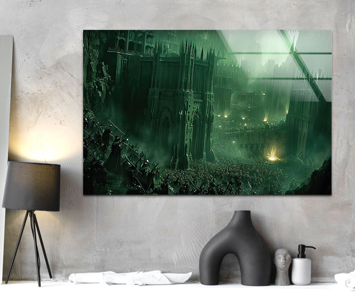 Lord of The Rings War Glass Wall Art print picture on glass, Tempered Glass Wall Art
