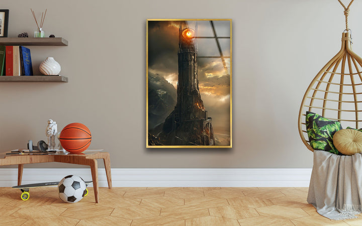 Lord of The Rings Great Eye Glass Wall Art print picture on glass, Tempered Glass Wall Art
