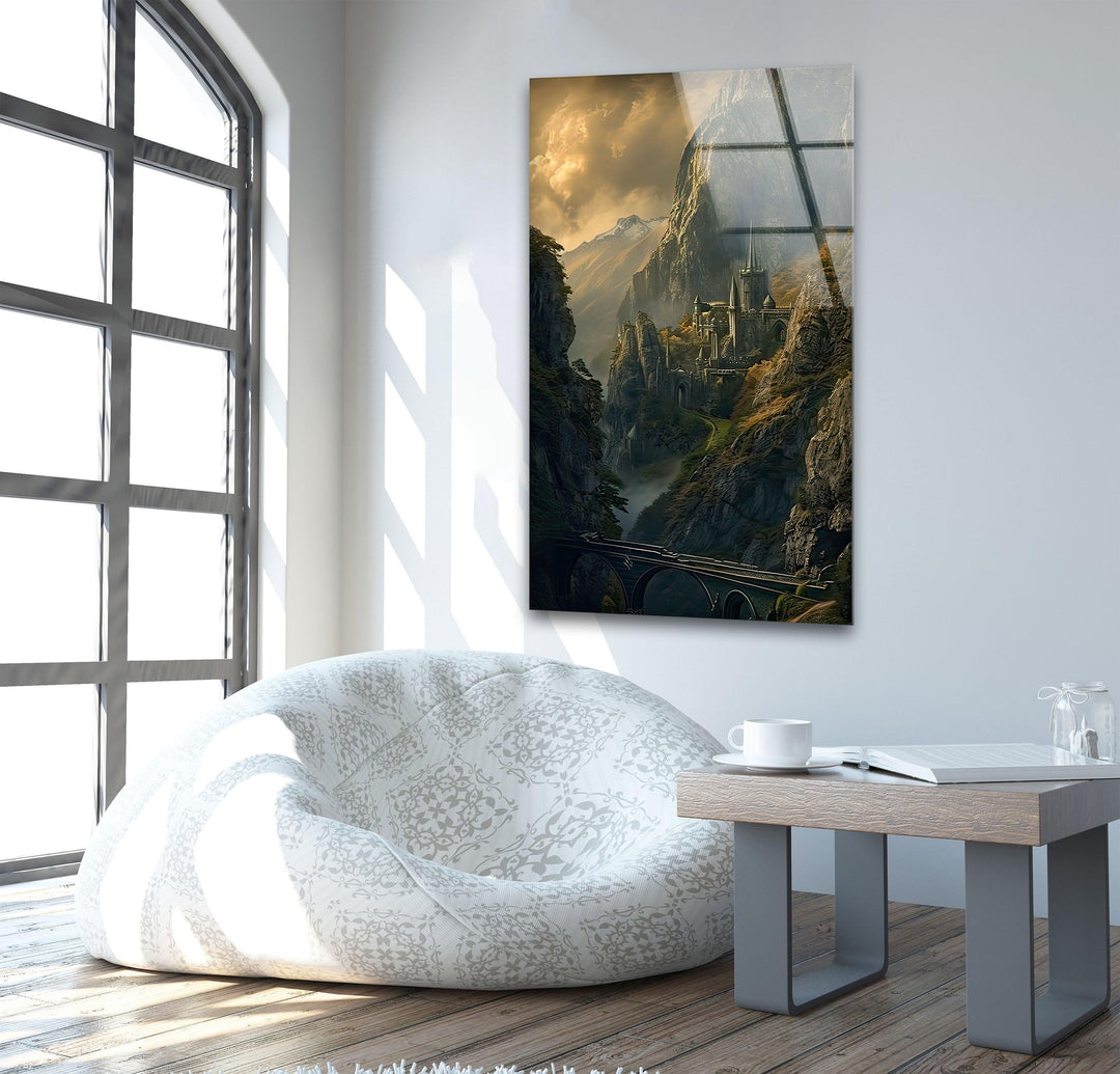 Lord of The Rings Castle Glass Wall Art custom glass pictures, glass art prints
