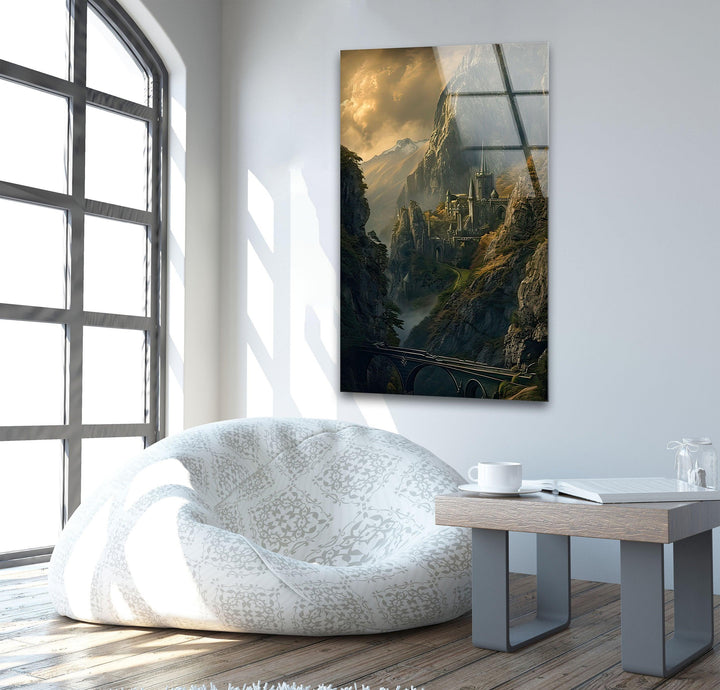 Lord of The Rings Castle Glass Wall Art custom glass pictures, glass art prints
