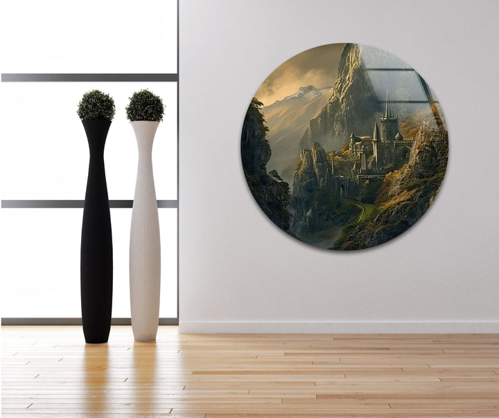 Lord of The Rings Castle Glass Wall Art photo print on glass, prints on glass wall art
