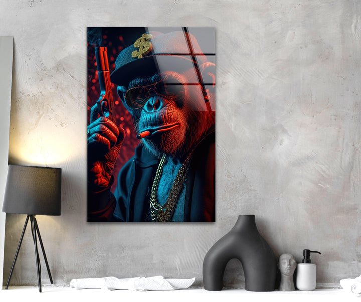 Mafia Gorilla Tempered Glass Wall Art - MyPhotoStation