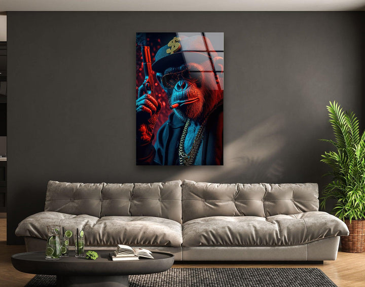 Mafia Gorilla Tempered Glass Wall Art - MyPhotoStation