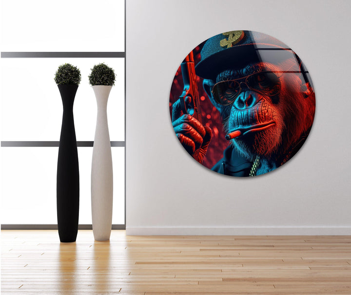 Mafia Gorilla Tempered Glass Wall Art - MyPhotoStation