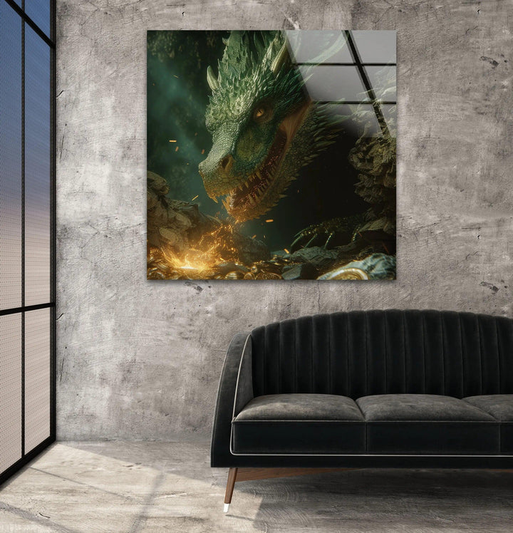 Majestic European Emerald Glass Wall Art picture on glass wall art, photos printed on glass
