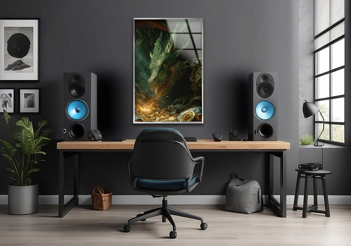 Majestic European Emerald Glass Wall Art print picture on glass, Tempered Glass Wall Art
