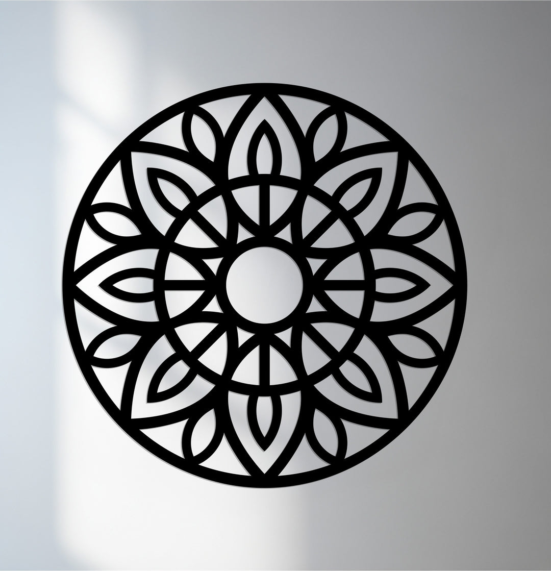 Mandala metal wall art for modern geometric home décor