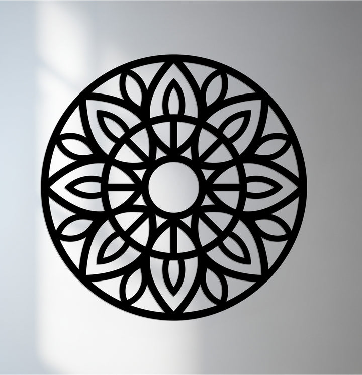 Mandala metal wall art for modern geometric home décor