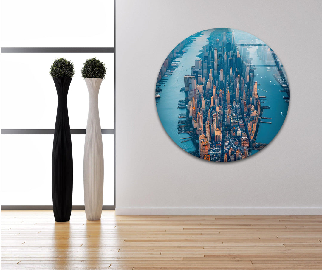 Manhattan Glass Wall Art photo print on glass, prints on glass wall art
