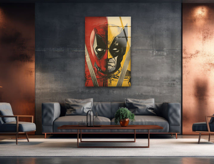 Marvel Deadpool and Wolverine Glass Wall Art glass art painting, glass art for the Wall
