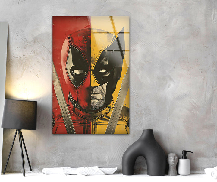 Marvel Deadpool and Wolverine Glass Wall Art art glass wall art, glass wall art pictures
