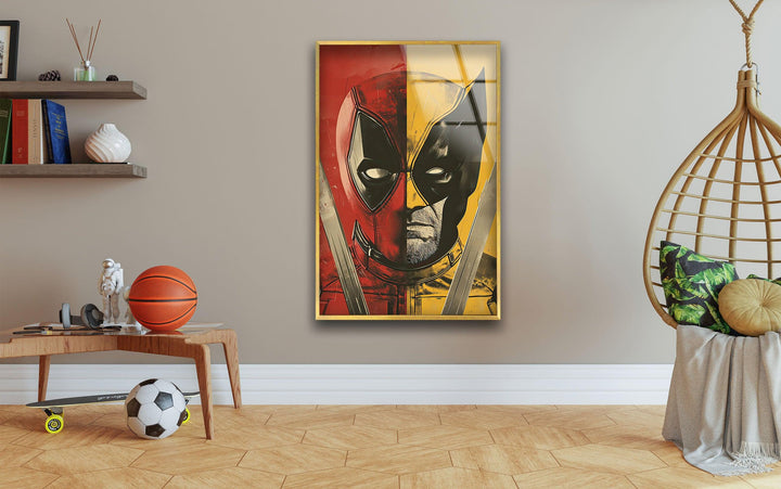 Marvel Deadpool and Wolverine Glass Wall Art glass photo prints, glass picture prints
