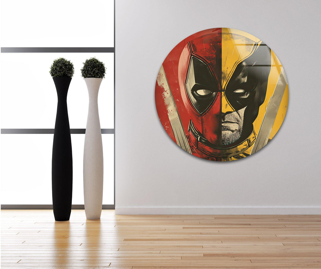 Marvel Deadpool and Wolverine Glass Wall Art glass pictures for Wall, glass prints wall art
