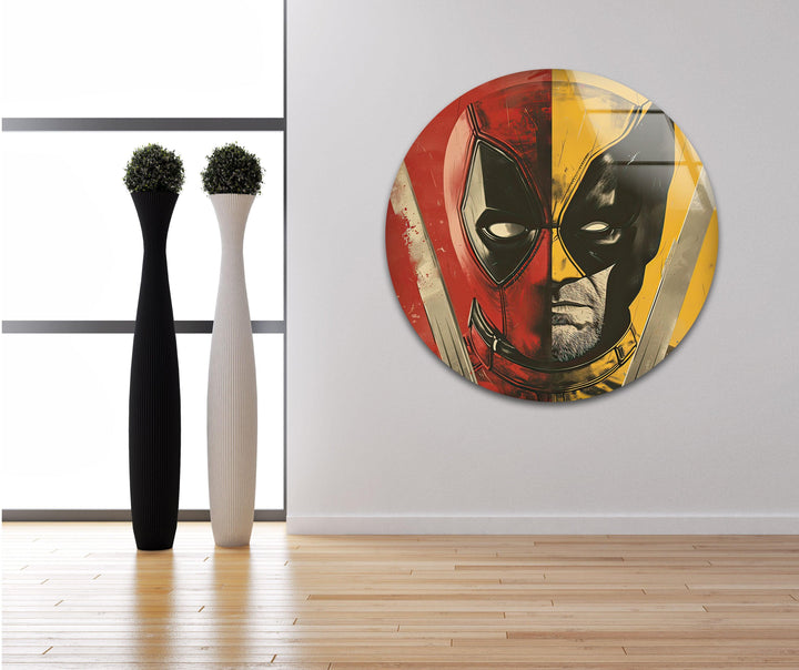 Marvel Deadpool and Wolverine Glass Wall Art glass pictures for Wall, glass prints wall art
