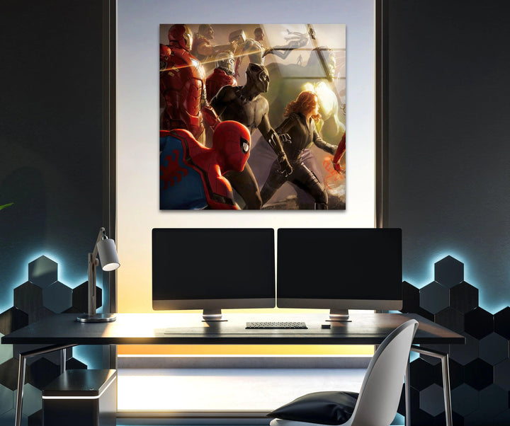 Marvel Avengers Glass Wall Art Glass Printing Wall Art, Print photos on glass
