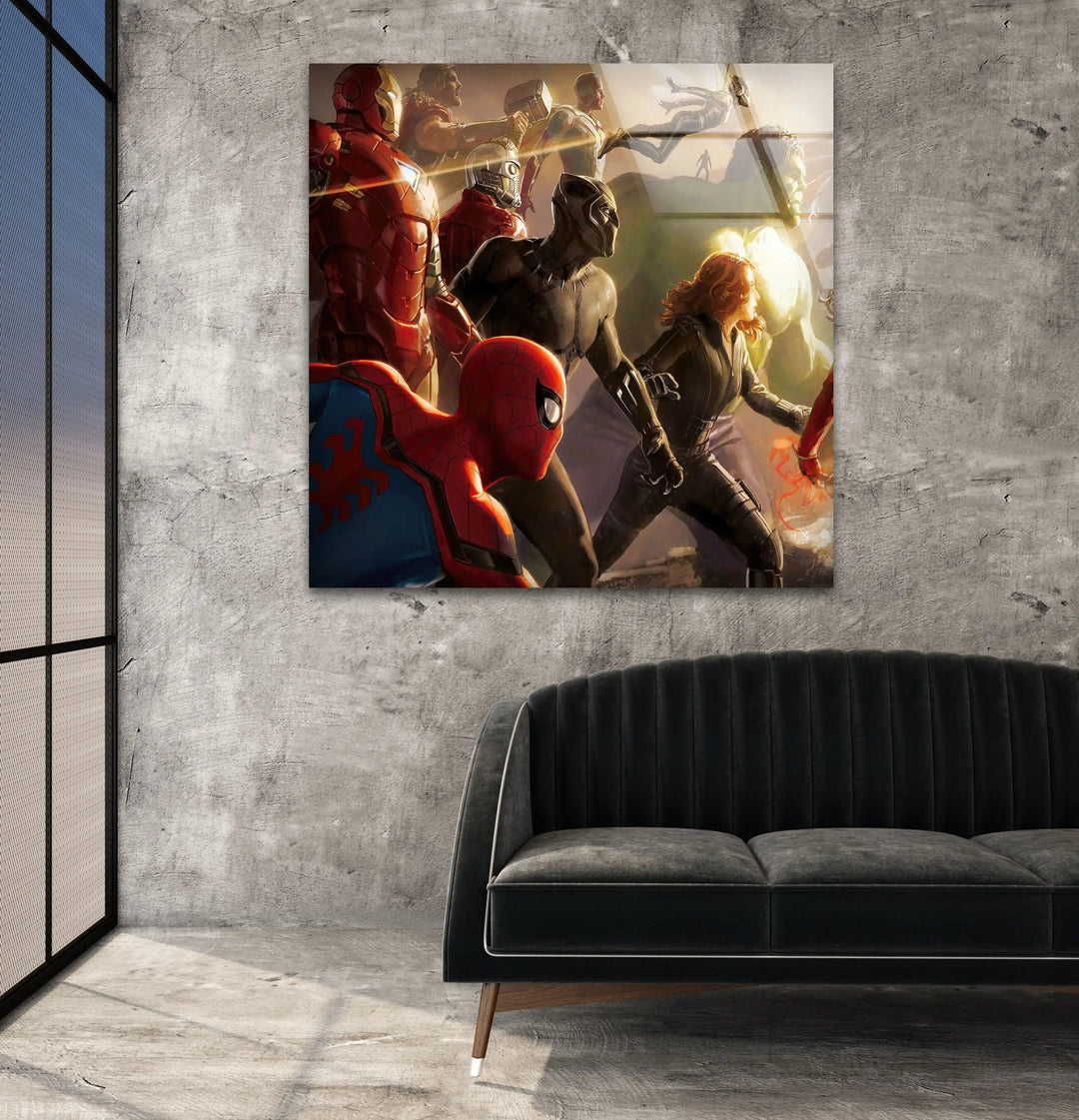 Marvel Avengers Glass Wall Art glass image printing, glass prints from photos
