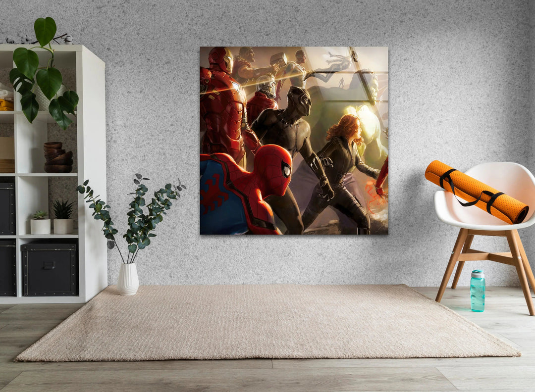 Marvel Avengers Glass Wall Art photo print on glass, prints on glass wall art
