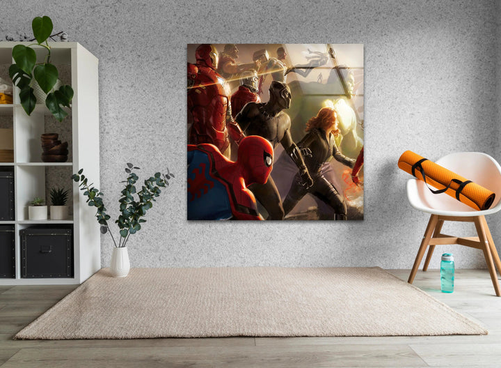 Marvel Avengers Glass Wall Art photo print on glass, prints on glass wall art
