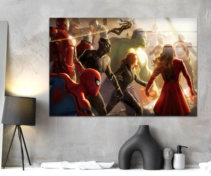 Marvel Avengers Glass Wall Art large glass photo prints, glass wall photos
