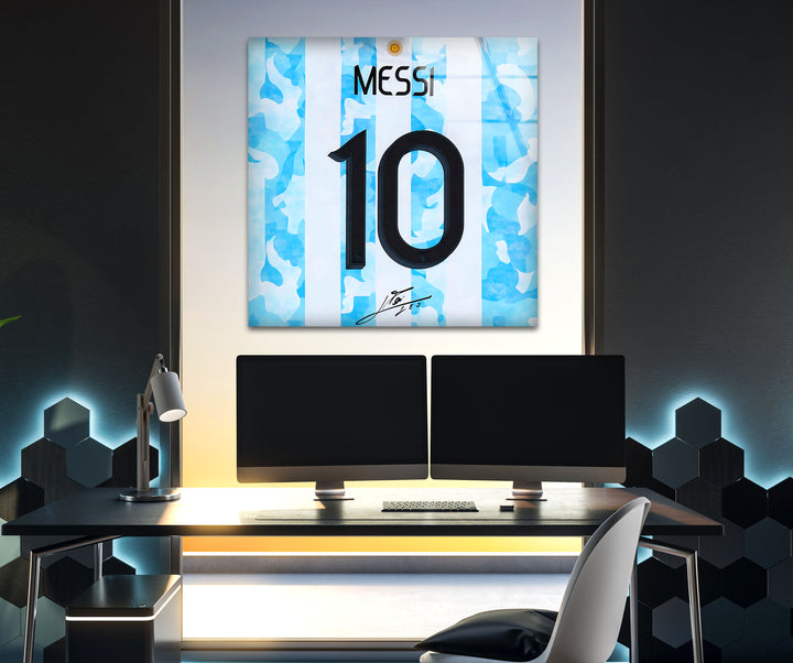 Messi Jersey Glass Wall Art art glass wall art, glass wall art pictures
