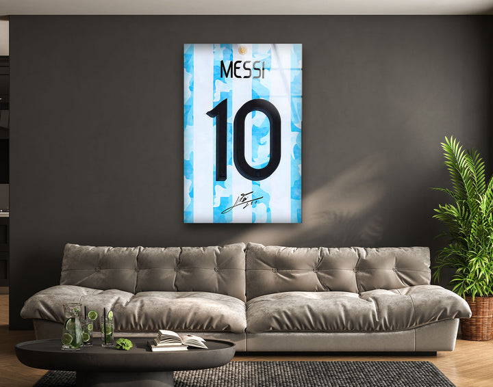 Messi Jersey Glass Wall Art glass wall decor, glass wall art decor
