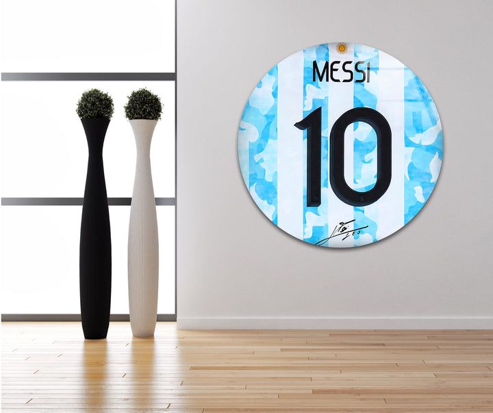Messi Jersey Glass Wall Art photo print on glass, prints on glass wall art
