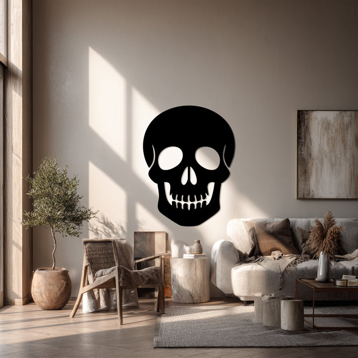 Metallic skull wall art reflective gothic home decoration