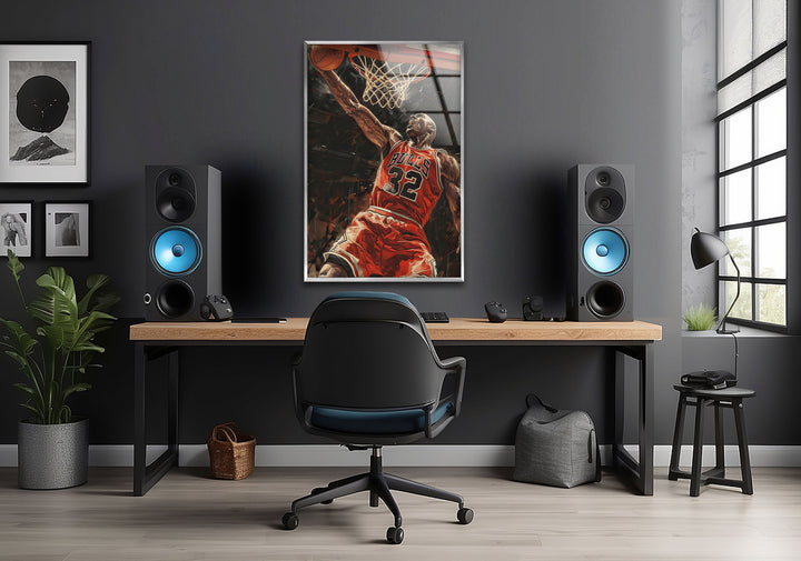 Michael Jordan Basketball Glass Wall Art glass image printing, glass prints from photos
