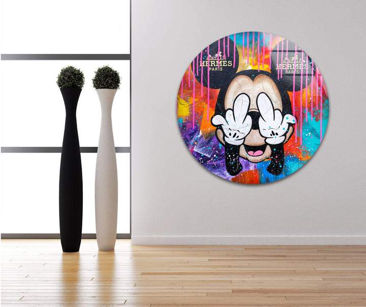 Mickey Mouse Paint Glass Wall Art art glass wall art, glass wall art pictures
