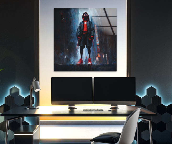 Miles Morales Raining Lass Wandkunst