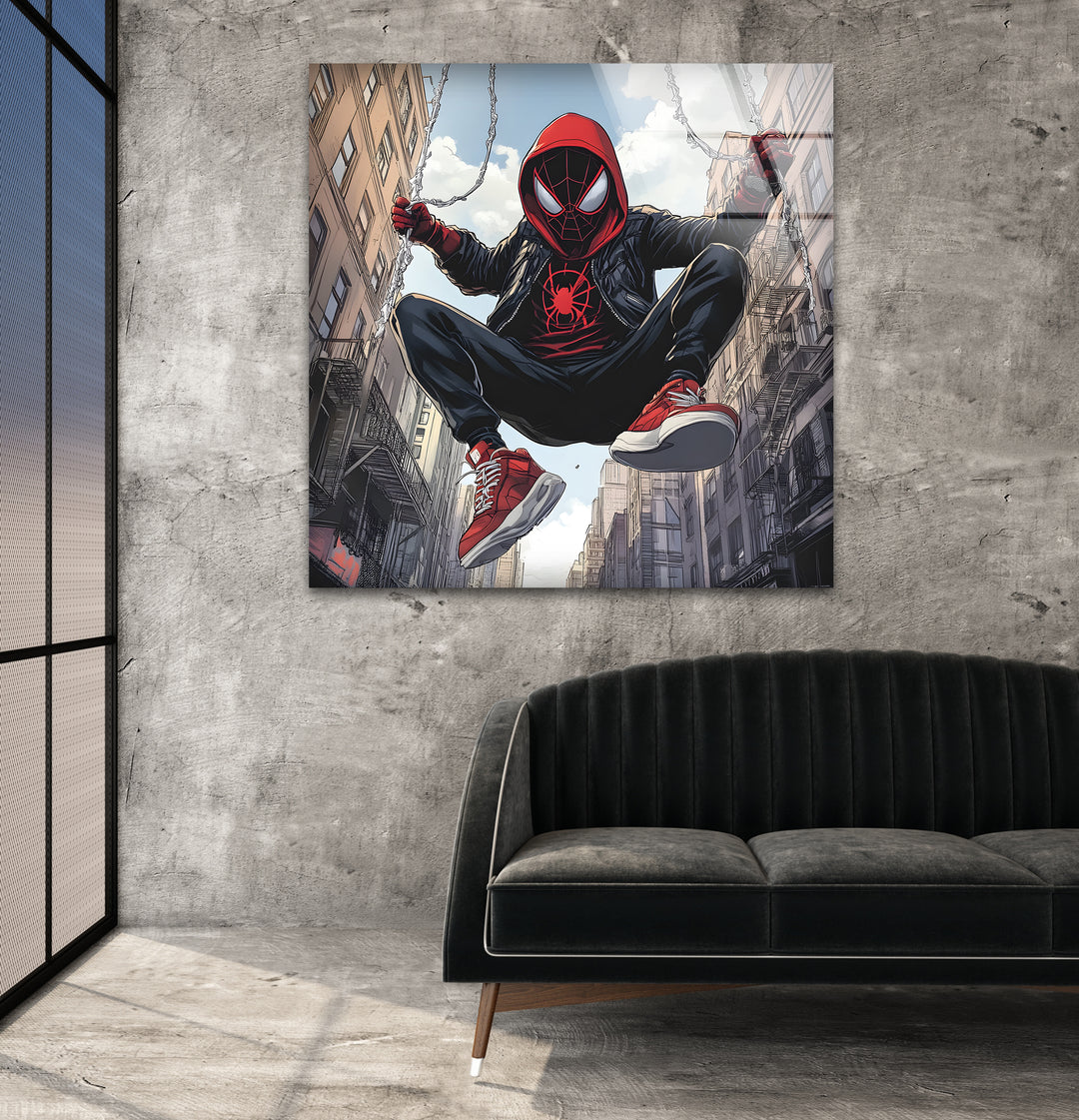 Spider-Man-Wandkunst aus Glas – Urban Adventure