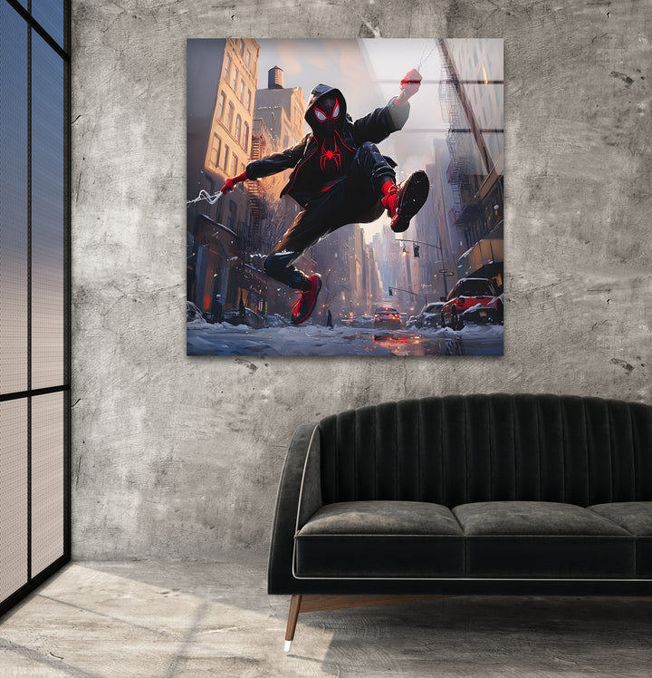 Snowy Miles Morales Glaswandkunst