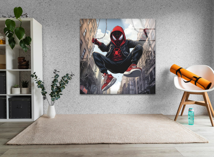 Spider-Man-Wandkunst aus Glas – Urban Adventure