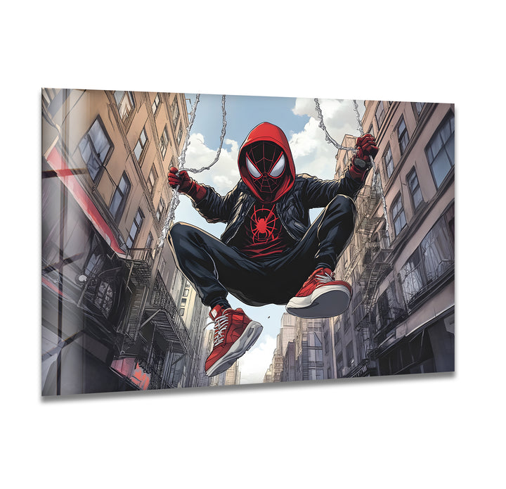 Spider-Man-Wandkunst aus Glas – Urban Adventure