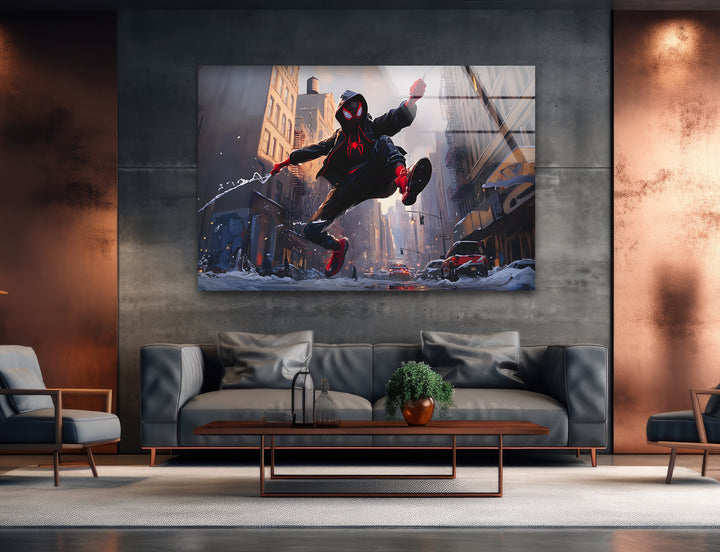 Snowy Miles Morales Glaswandkunst
