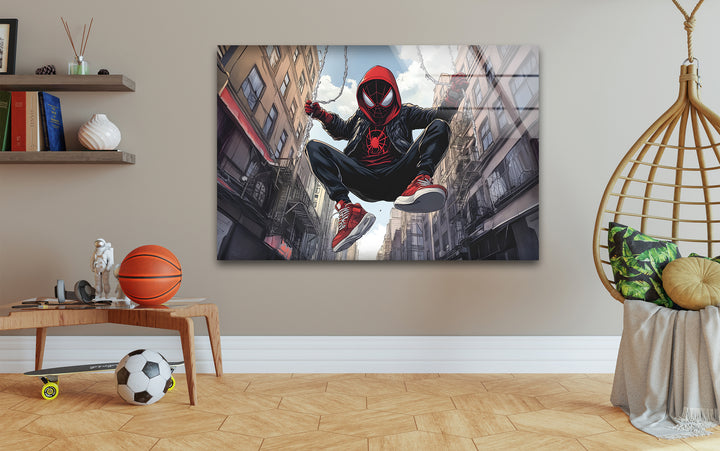 Spider-Man-Wandkunst aus Glas – Urban Adventure